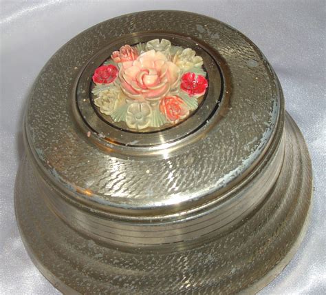 vintage musical powder box